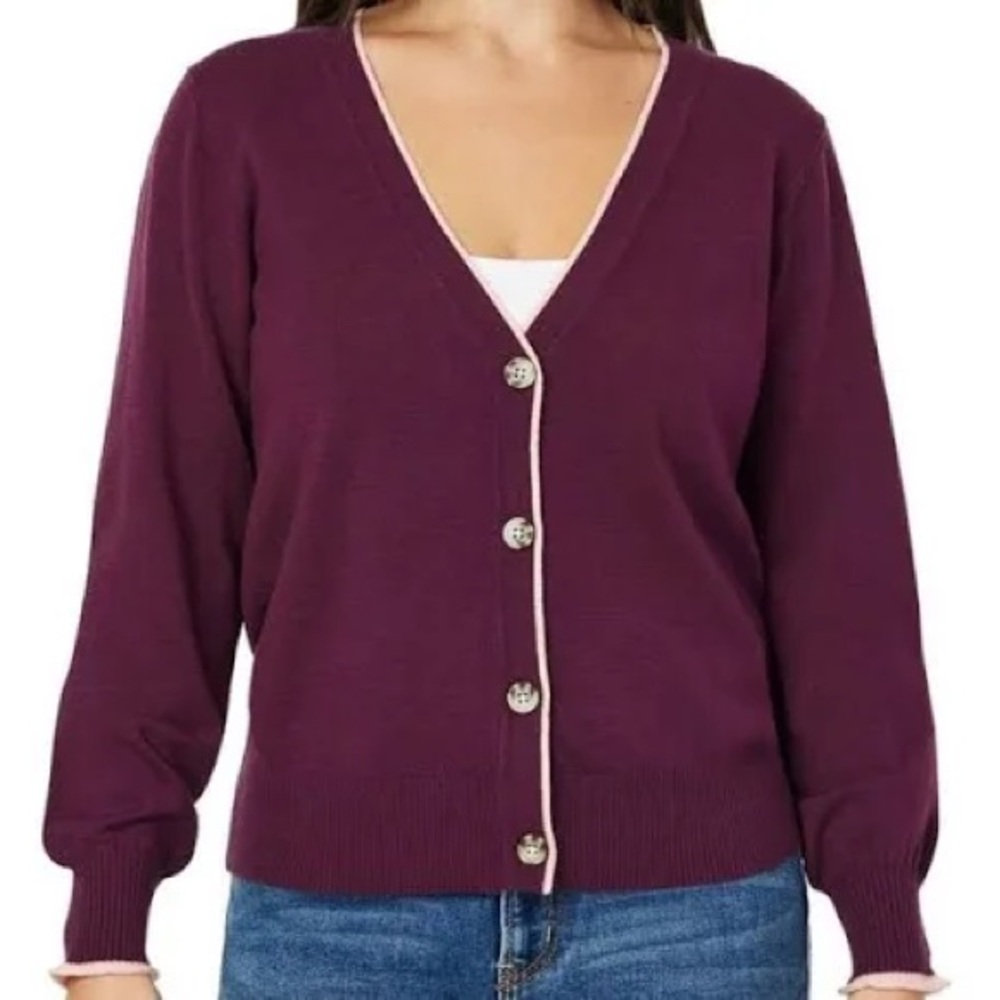 Scotch & Soda Deep Purple Cardigan Sweater